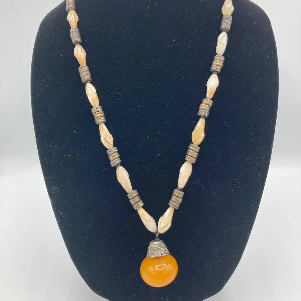 Semi-Precious Stone And Shell Necklace
